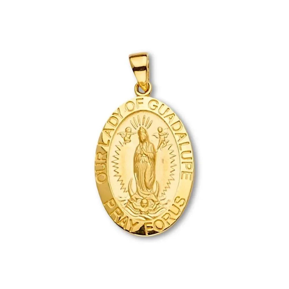 14K Gold Guadalupe Medal Pendant | Virgin Mary Medallion By Tehrani Jewelry